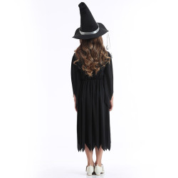 Black Spider Witch Costume for Girls – Halloween Dress with Hat