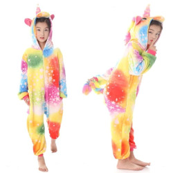 Colorful Unicorn Costume for Kids and Adults – Hooded Jumpsuit