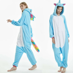 Blue Unicorn Costume for Kids and Adults – Hooded Jumpsuit