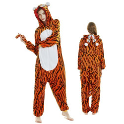 Tiger Costume for Kids and Adults – Hooded Jumpsuit