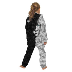 Kids Lion Costume with 3D Print – Hooded Jumpsuit