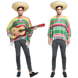 Mexican Costume for Men – Poncho and Sombrero Outfit