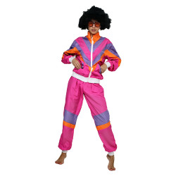 80-to gadu stila rozā sporta kostīms