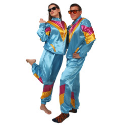 80s Style Blue Tracksuit