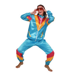 80s Style Blue Tracksuit