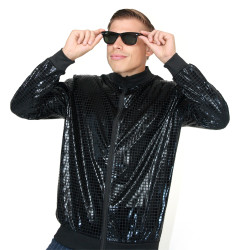 Disko stila melnā "Bomber" jaka