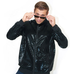Disco Style Black "Bomber" Jacket
