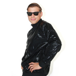 Disko stila melnā "Bomber" jaka