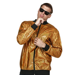 Disko stila zelta "Bomber" jakas