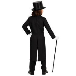 Vaikiška melna frakas ar satīna apkakle