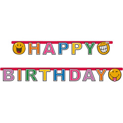 Papīra girlande "Daudz laimes dzimšanas dienā" 180 cm