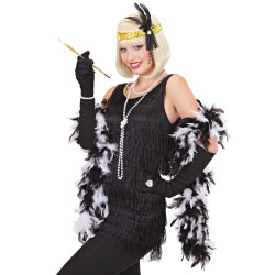 Auskariņa spīdīga galvas josta ar spalvām un pērlēm