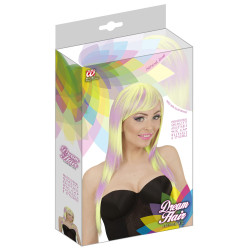 Neon Yellow-Violet Wig for Women