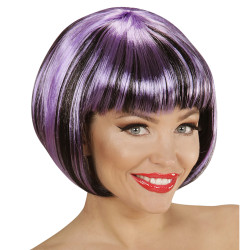 Black Violet Wig with Streaks