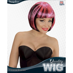 Black Pink Wig with Streaks