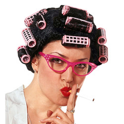 Melns parūka ar matu saspraudēm