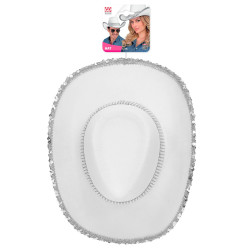 White Cowboy Hat with Glitter