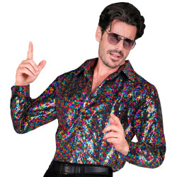 Men's Party Shirts with Colorful Sequins