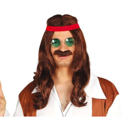 Hippie Wig with Mustache