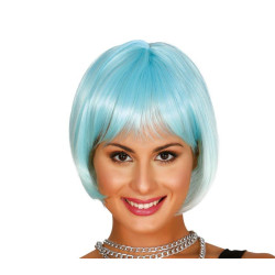 Īss tirkīza krāsas parūka