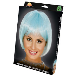 Īss tirkīza krāsas parūka