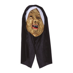 Vinyl Scary Nun Mask with Hood