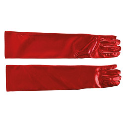 Red Metallic Gloves, 44 cm