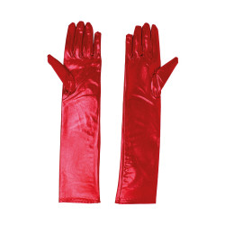 Red Metallic Gloves, 44 cm