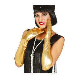 Golden Metallic Gloves, 44 cm