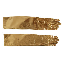 Golden Metallic Gloves, 44 cm