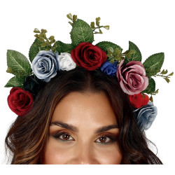 Floral Hair Band with Leaves