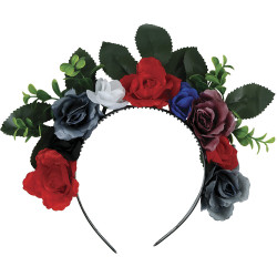 Floral Hair Band with Leaves