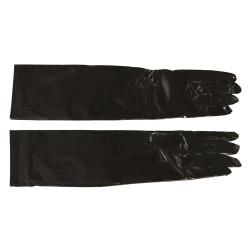 Black Metallic Gloves, 40 cm
