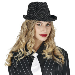 Black Striped Gangster Hat