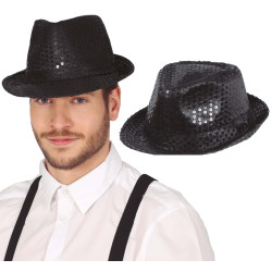 Melna spīdīga gangsteru cepure
