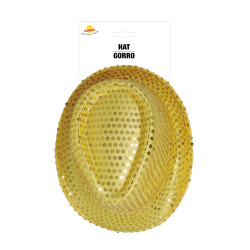 Golden Glitter Gangster Hat