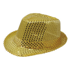 Golden Glitter Gangster Hat
