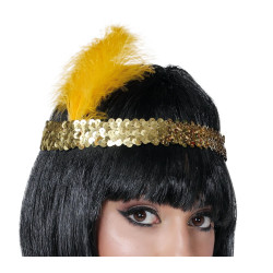 Golden Charleston Tiara with Feather