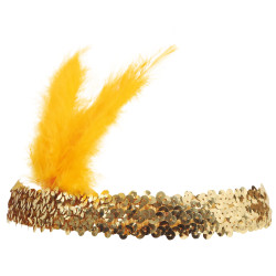 Golden Charleston Tiara with Feather