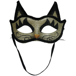 Zelta mirdzoša kaķa maska